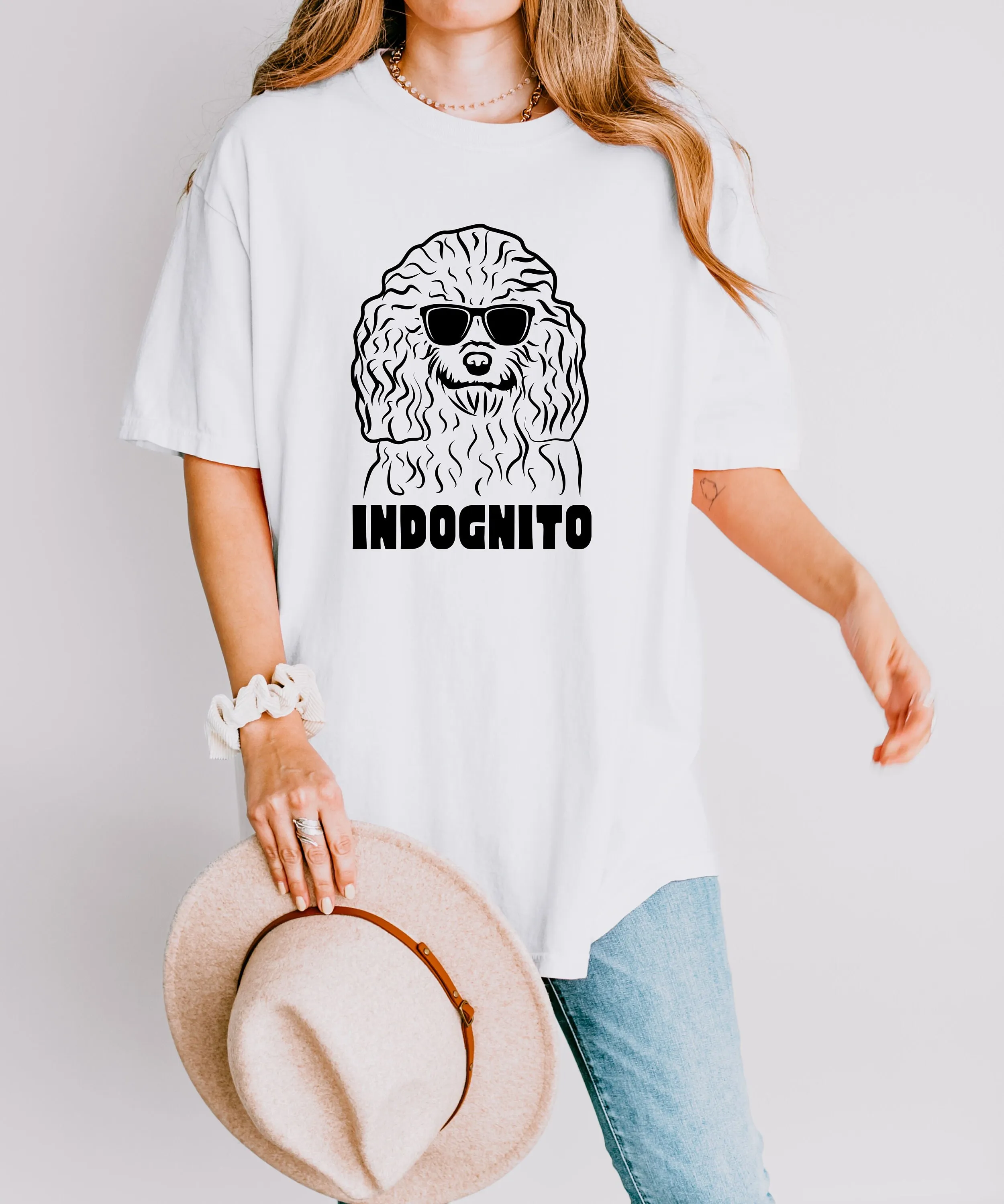 Футболка Indognito Incognito Funny Poodle Dog из хлопка