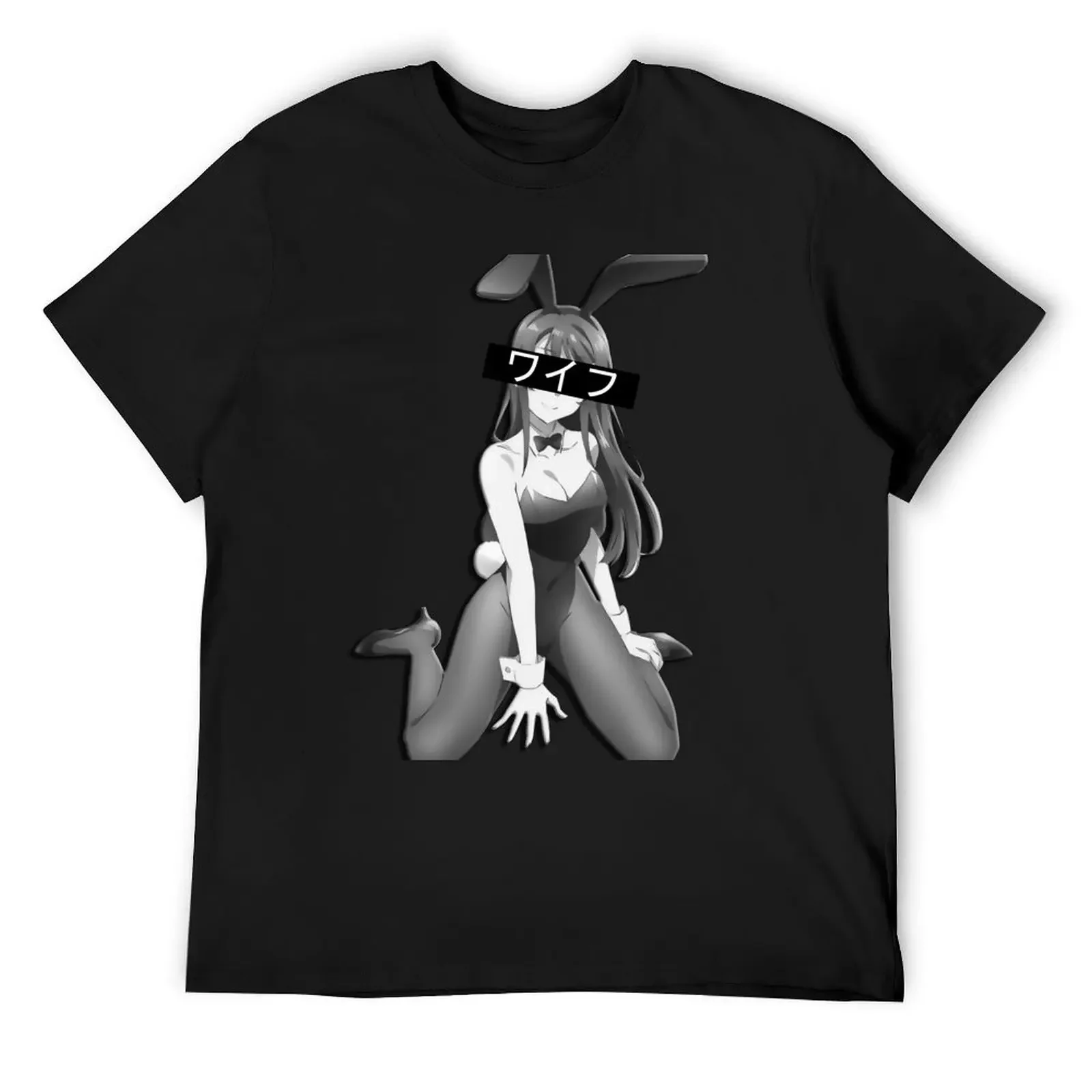 Футболка с наклейками Bunny Girl Senpai Mai Sakurajima Waifu футболка короткими рукавами черные