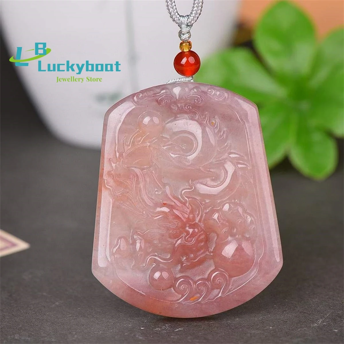 Подвеска из натурального золотого шелка с нефритом И драконом простой и