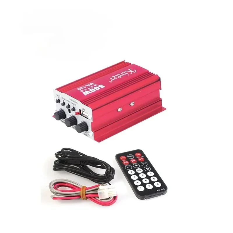 for Kinter MA-700 Auto Car 2 Channels Audio AMP Amplifier Support USB MP3 FM Input with Remote Control Motorcycle Boat