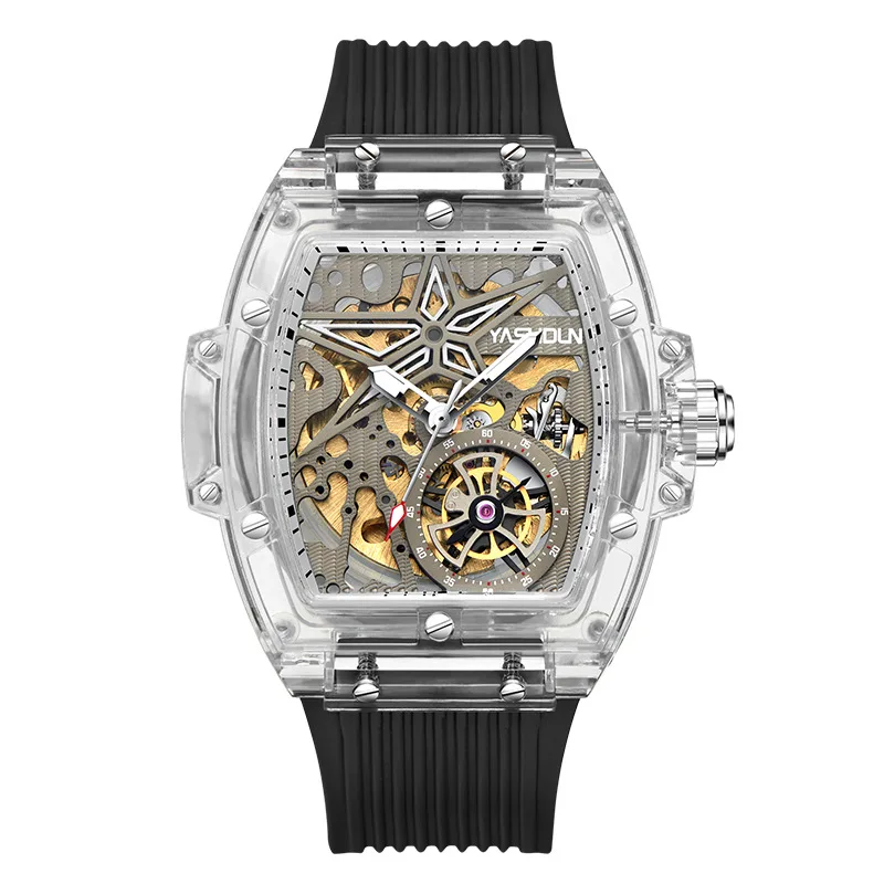 

Механические часы Мужские Модные прозрачные светящиеся водонепроницаемые мужские часы