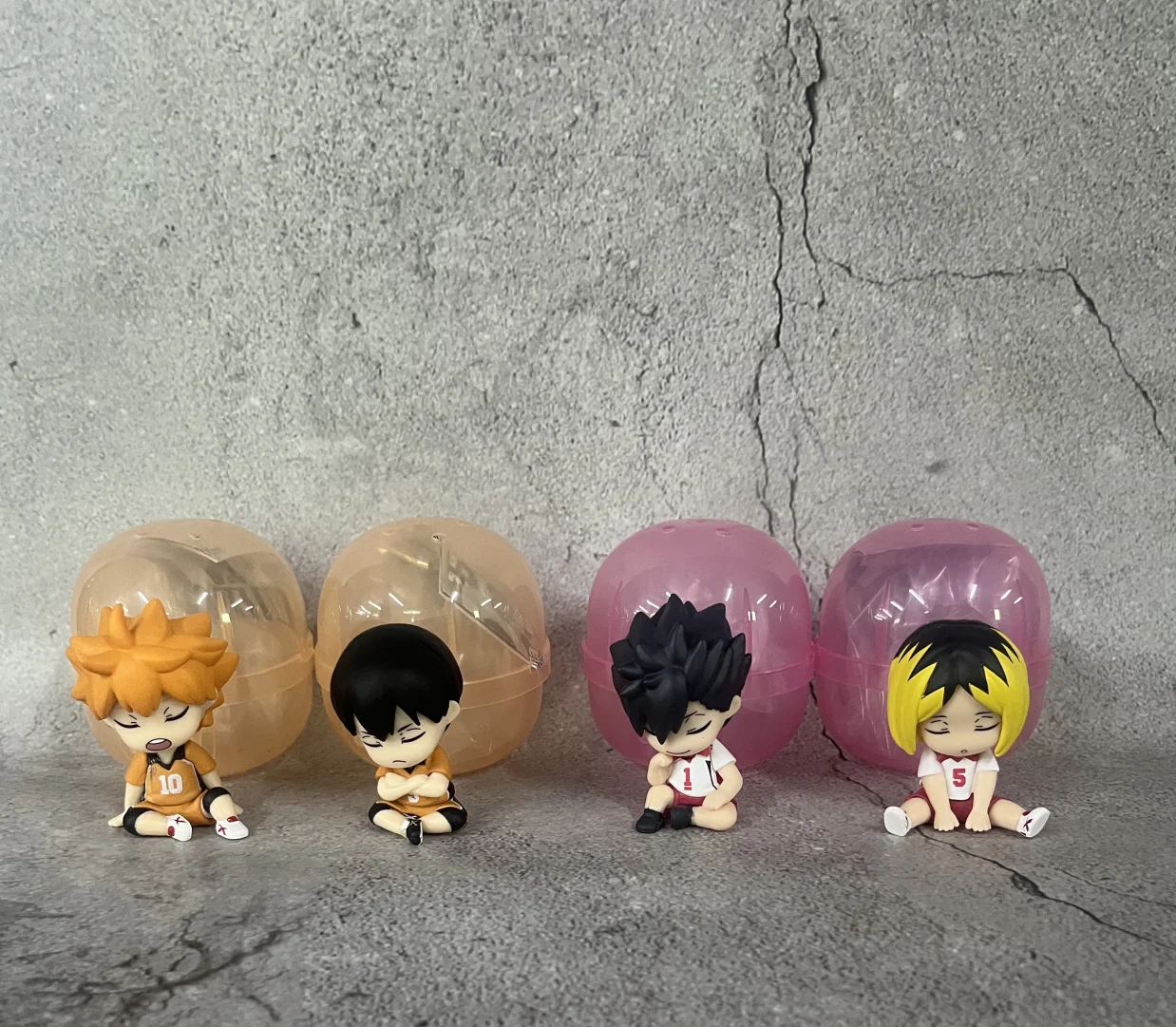Фото 4 шт./1 комплект фигурки Haikyuu, Shoyo Hinata Tobio Kageyama, положение сна, Kozume Kenma Tetsurou kuroo, Игрушечная модель куклы №3