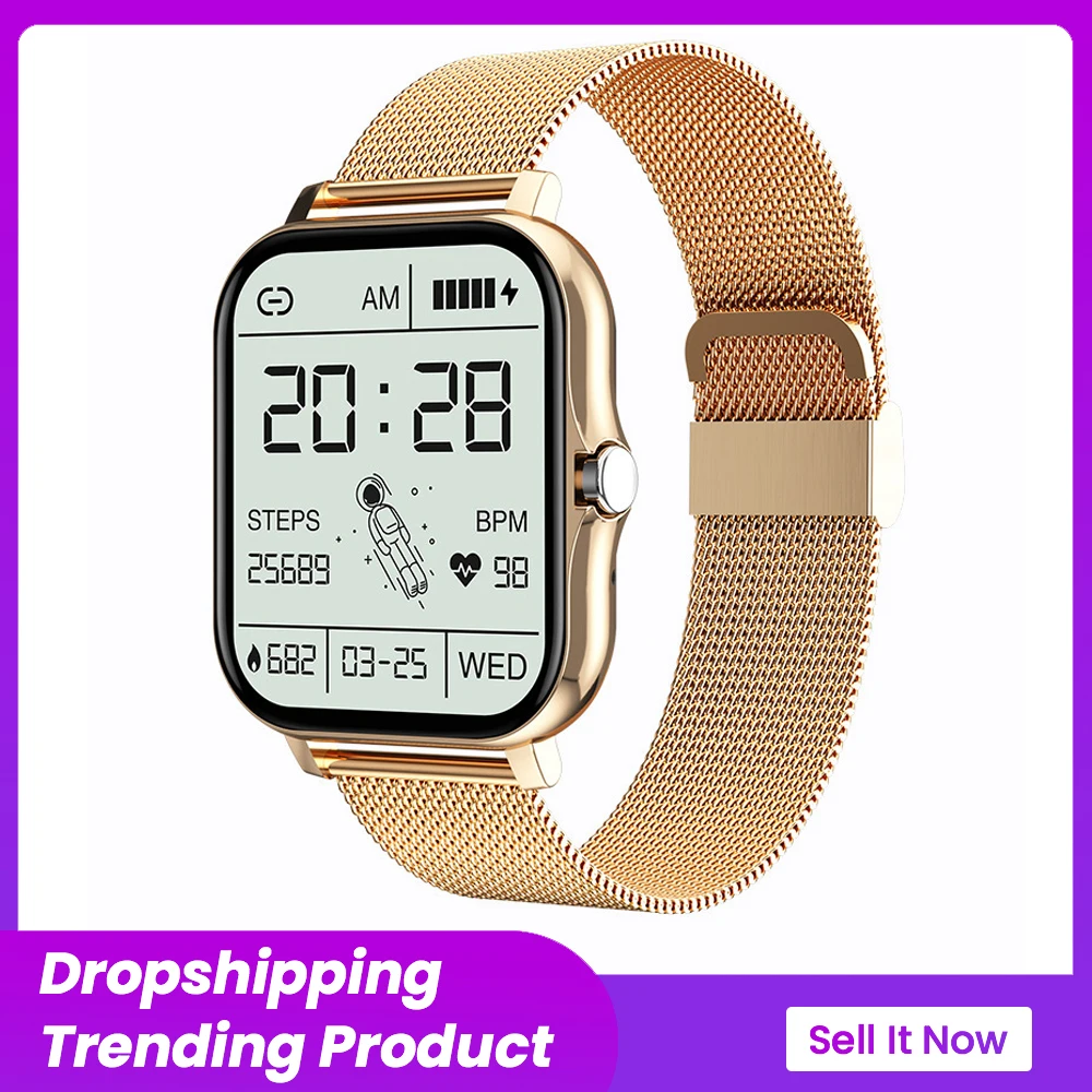 

2022 New Women Smart watch Men 1.69 Inch Color Screen Full touch Fitness Tracker Men Call Smart Clock Ladies For Dropshipping