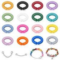new trend bohemian hard rubber rainbow ring buckle diy bracelet for women men couple bracelets x jewelry gift link ring 5 pieces