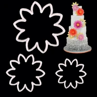 3pcs wedding flower cookie cutter biscuit press clear fondant stamps embosser pasty cake dahlia baking accesorios kitchen tools
