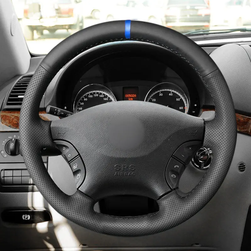 

For Mercedes Benz Vito 2010 2011 2012 2013 2014 2015 Viano W639 2006 -2011 Hand Stitched Car Steering Wheel Cover Leather Trim