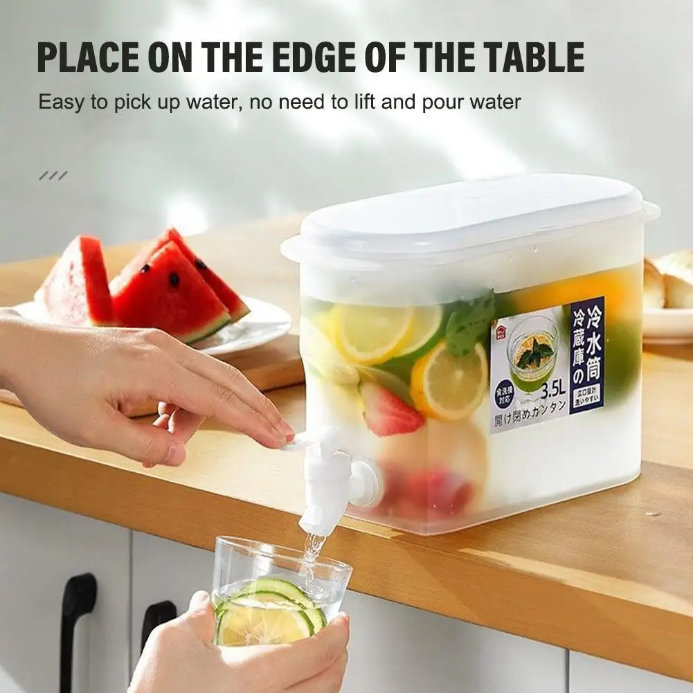 

3.5L Refrigerator Cold Kettle Jugs With Tap Lemon Bottle Drinkware Beverage Juice Kitchen Gadgets Water Dispenser Spigot Faucet