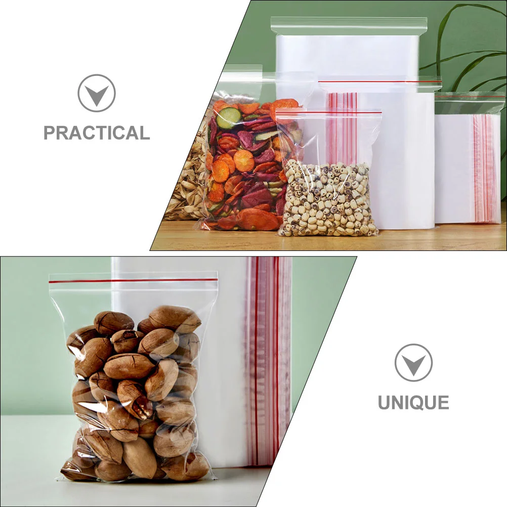 

100 Pcs Nut Bag Grip Sealing Bags Portable Candy Closure Pockets Wrapping Self-sealing Press Transparent Sweets