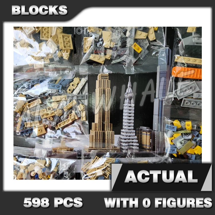 

598pcs Architecture Skyline New York City Empire State Flatiron Chrysler Center 20028 Building Block Toys Compatible With Model