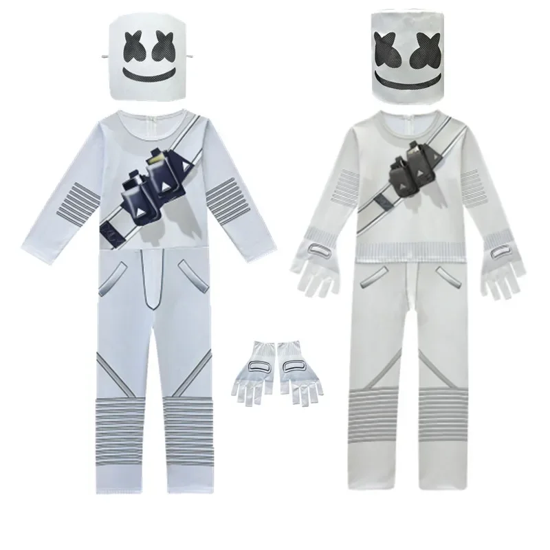 Детский популярный костюм на Хэллоуин для косплея ди-Джея Marshmello с маской