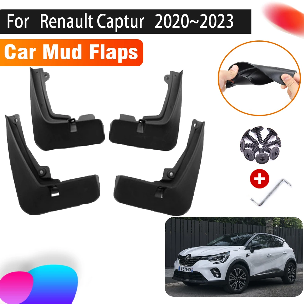 

4 шт., автомобильные брызговики для Renault Captur 2022, аксессуары 2020, 2021, 2023, автомобильные брызговики, передние и задние крылья, аксессуары