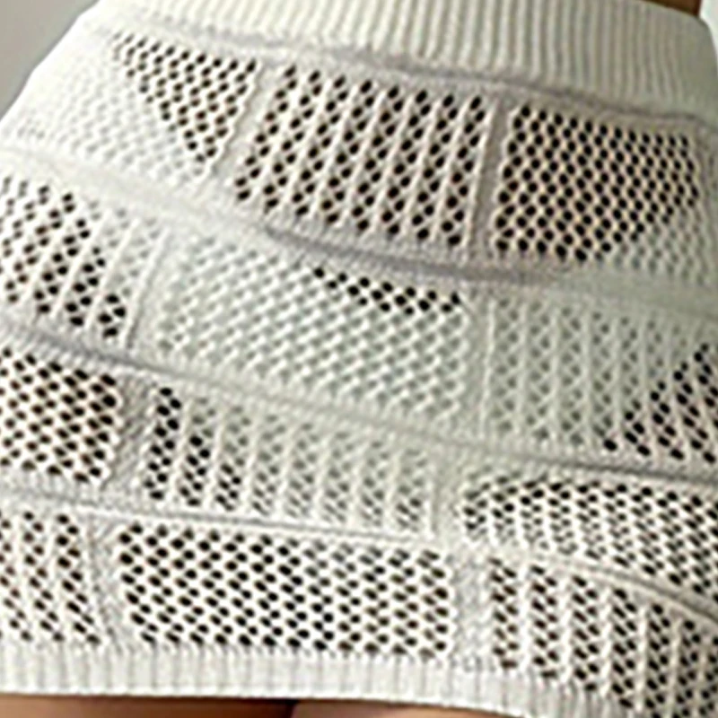 Женская Эротичная Однотонная юбка-камисоль с вырезами эластичная пустая пляжная