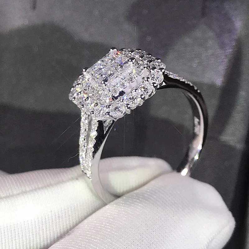

MFY Luxury Sparkly Big Stone Zircon Color Ring For Women Engagement Wedding Shiny Ring Party Jewelry Fashion Female