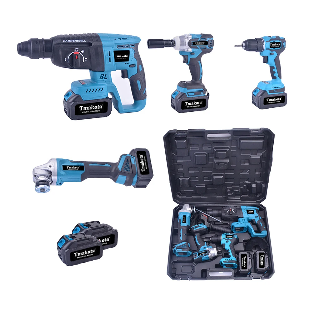 

Tmakota High Quality 4 In One Brushless Cordless Power Tools 1003 18v Combo Kits Cordless
