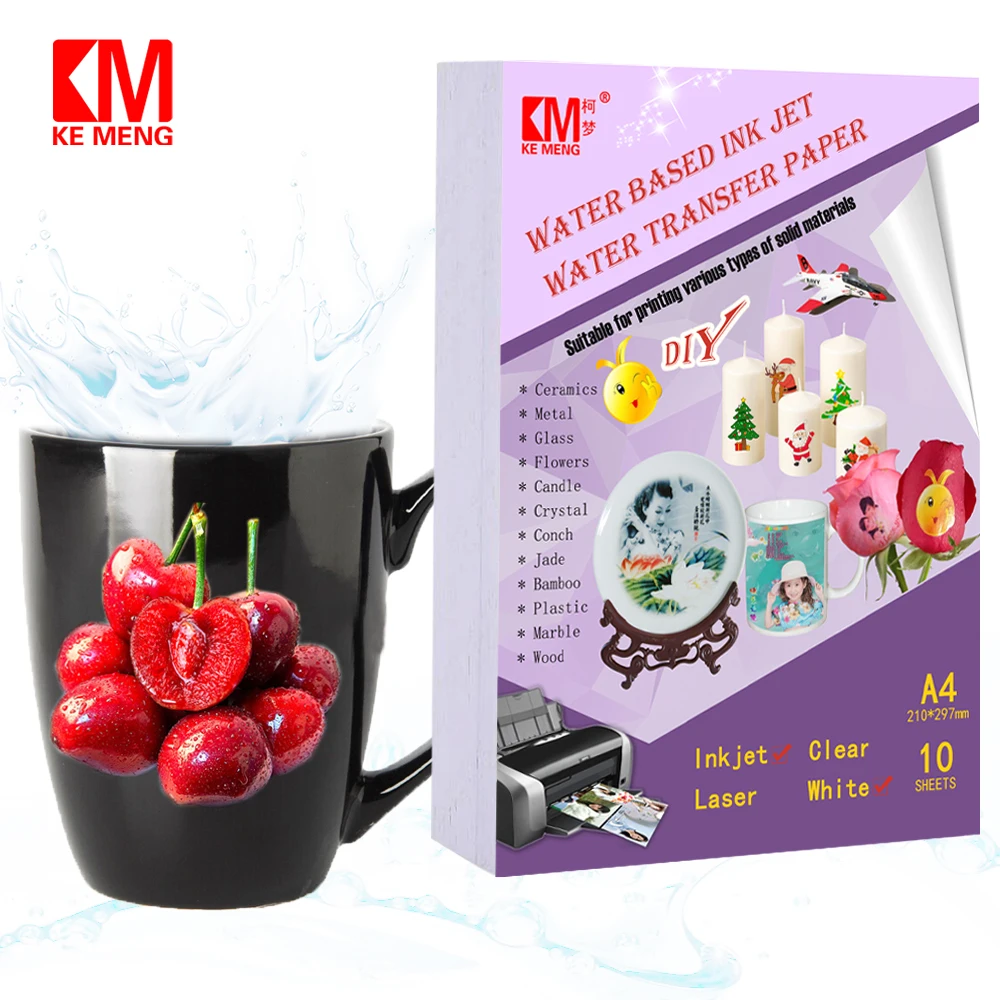 

A4 Sublimation Paper Inkjet Waterslide Decal Transfer Printing Paper Light Or Dark Sheets for DIY Marble