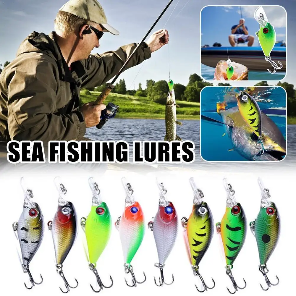 Фото Джукбейт Micro Crankbait Wobbles длиной 5 см с 10 шт. # Тройные крючки идеально подходят для окуня, щуки, карпа, троллингового рыболовного снаряжения, дропшиппинг №1