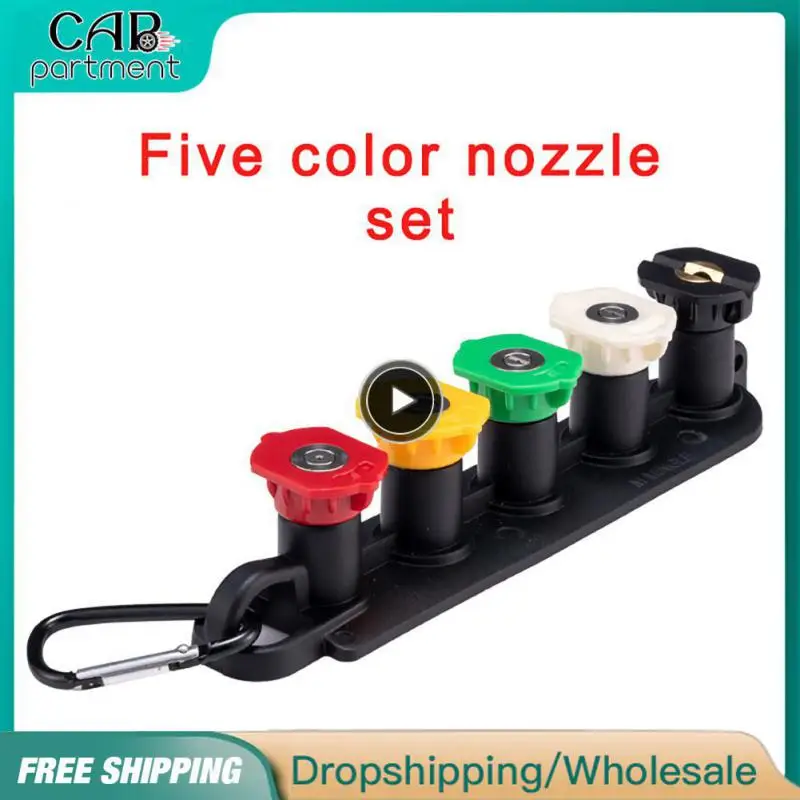 

1~6PCS Pressure Washer Spray Nozzle Tips Multiple Degrees 1/4 inch 5-Pack Orifice of Nozzles 030 Leather Case Wash Gun Pressure