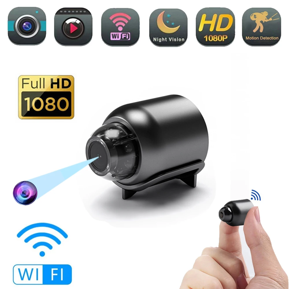 Купи Mini IP Camera WiFi 1080P HD Night Vision Remote Monitoring 120° Wide Angle Cam Smart Home Security Small Surveillance Camcorder за 929 рублей в магазине AliExpress