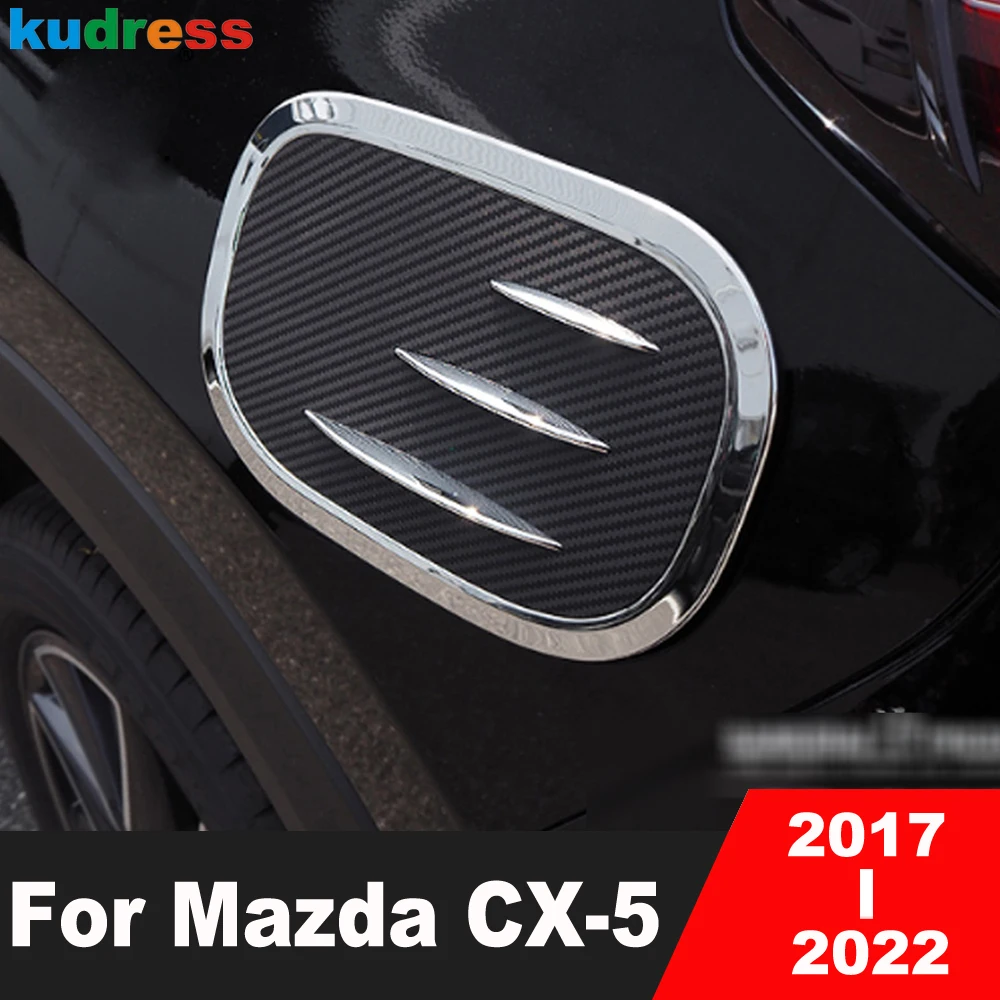 Araba gaz yakit depo kapağı Trim için Mazda CX5 CX-5 KF 2017 2018 2019 2020 2021 2022 karbon Fiber yağ doldurucu  kap aksesuarları kapakları