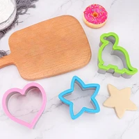 1pc sandwich cutter for kids animal dinosaur star heart shape stainless steel bread mould cookie cutter mold kitchen accessories