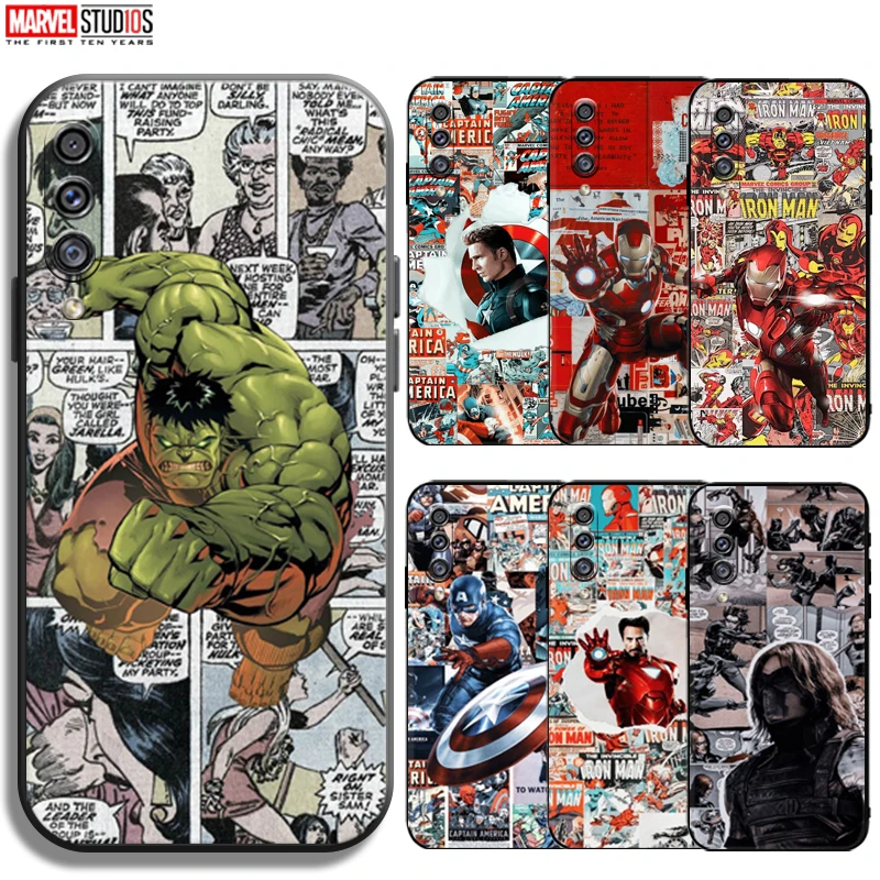 

Marvel Avengers Phone Case For Samsung Galaxy A70 A70s Silicone Cover Back Black Ultra-Thin Carcasa Bumper