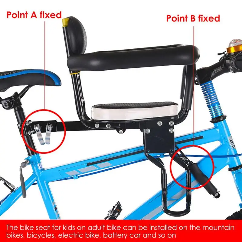 Children Bike Full-circle Seat Portable Adjustable Disassemble Bicycle Front Mount Baby Carrier Seat With Handrail For Kids