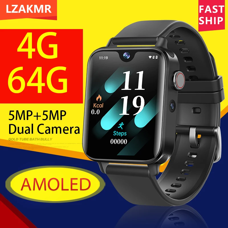 

NEW I1 ECG 4G AMOLED Screen Smartwatch Blood Pressure GPS SIM Call Men Women Smart Watch Android OS Body Temperature Dual Camera