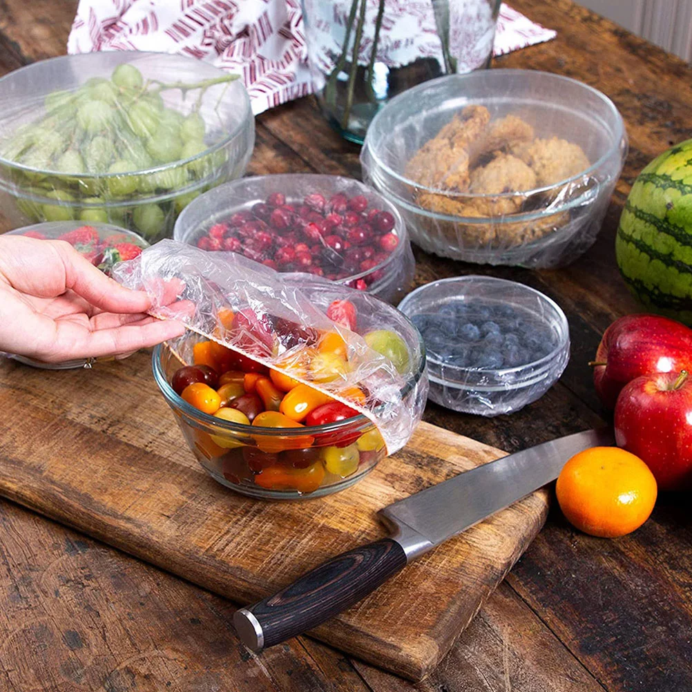 300 шт. пластиковая пленка полиэтиленовые крышки для пищевых продуктов эластичные