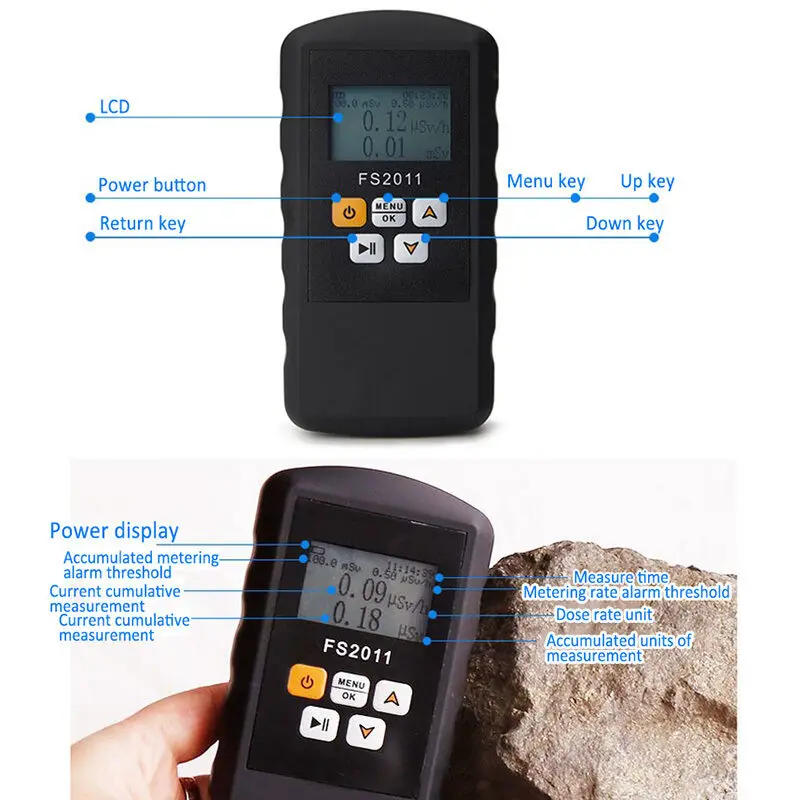 

Geiger Counter Nuclear Radiation Detector X-ray Beta Gamma Detector Handheld Counter Electromagnetic Radiation Detector Tester