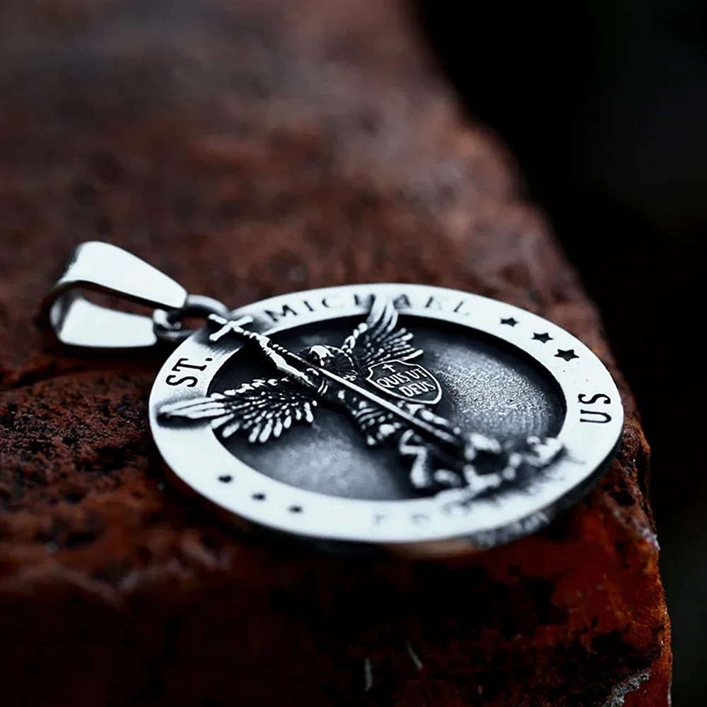 Винтажный амулет маленького размера с подвеской из нержавеющей стали в стиле