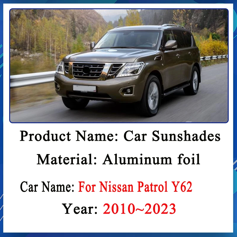Фото Солнцезащитный козырек с полным покрытием для Nissan Patrol Y62 2010 2011 ~ 2023 Infiniti QX56 QX80, солнцезащитный козырек для автомобиля, теплоизоляция, аксессуары с защитой от ультрафиолета №2