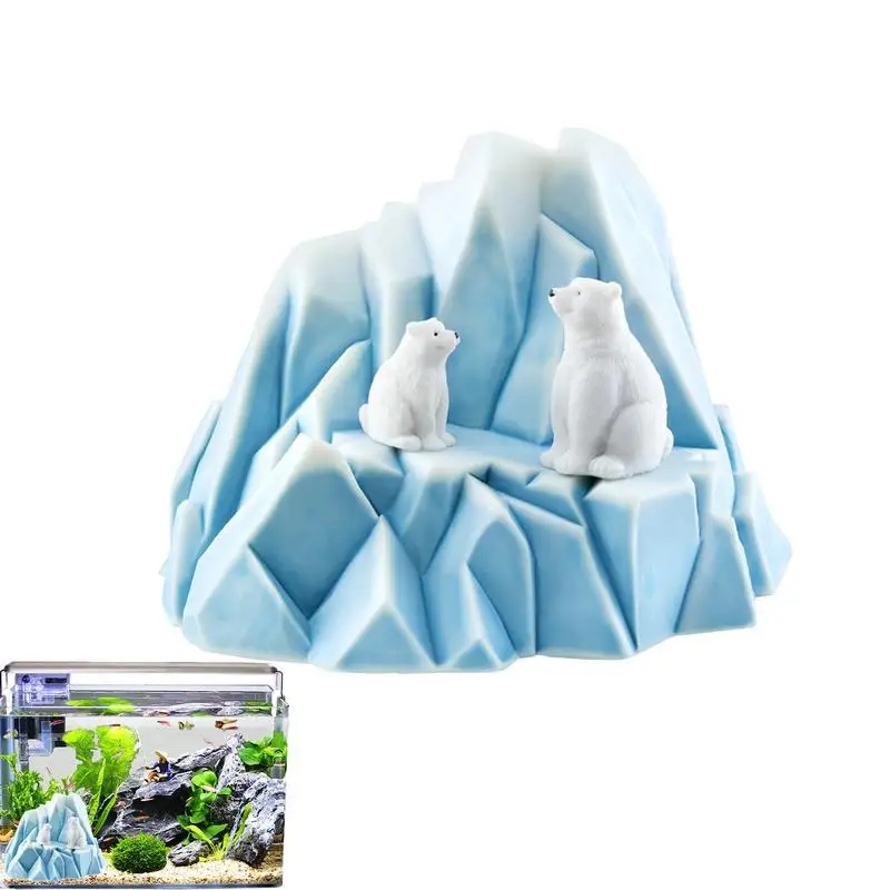 

Fish Tank Decorations Artificial Iceberg And Bears LandscapeLandscape Ornaments For Holiday Fish Tank Supplies Table