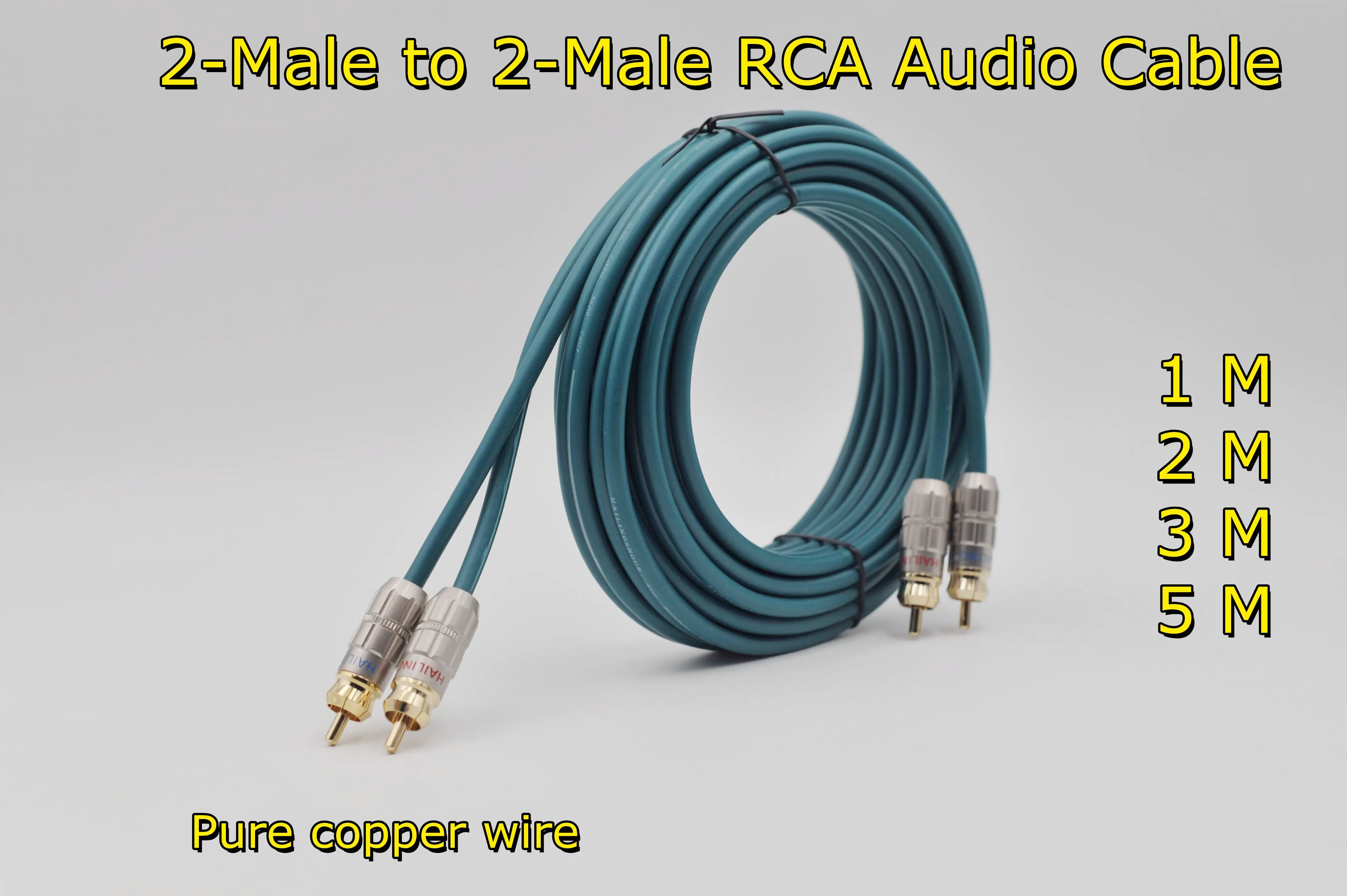 

M2 1 м 2 м 3 м 5 м для домашнего кинотеатра DVD ТВ автомобильный усилитель CD Soundbox 2RCA до 2 RCA штекер-штекер аудиокабель позолоченный RCA аудио