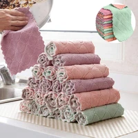 510pcs dish cloth absorbent microfiber kitchen dish cloth non stick oil household cleaning cloth home kichen washing dish tool