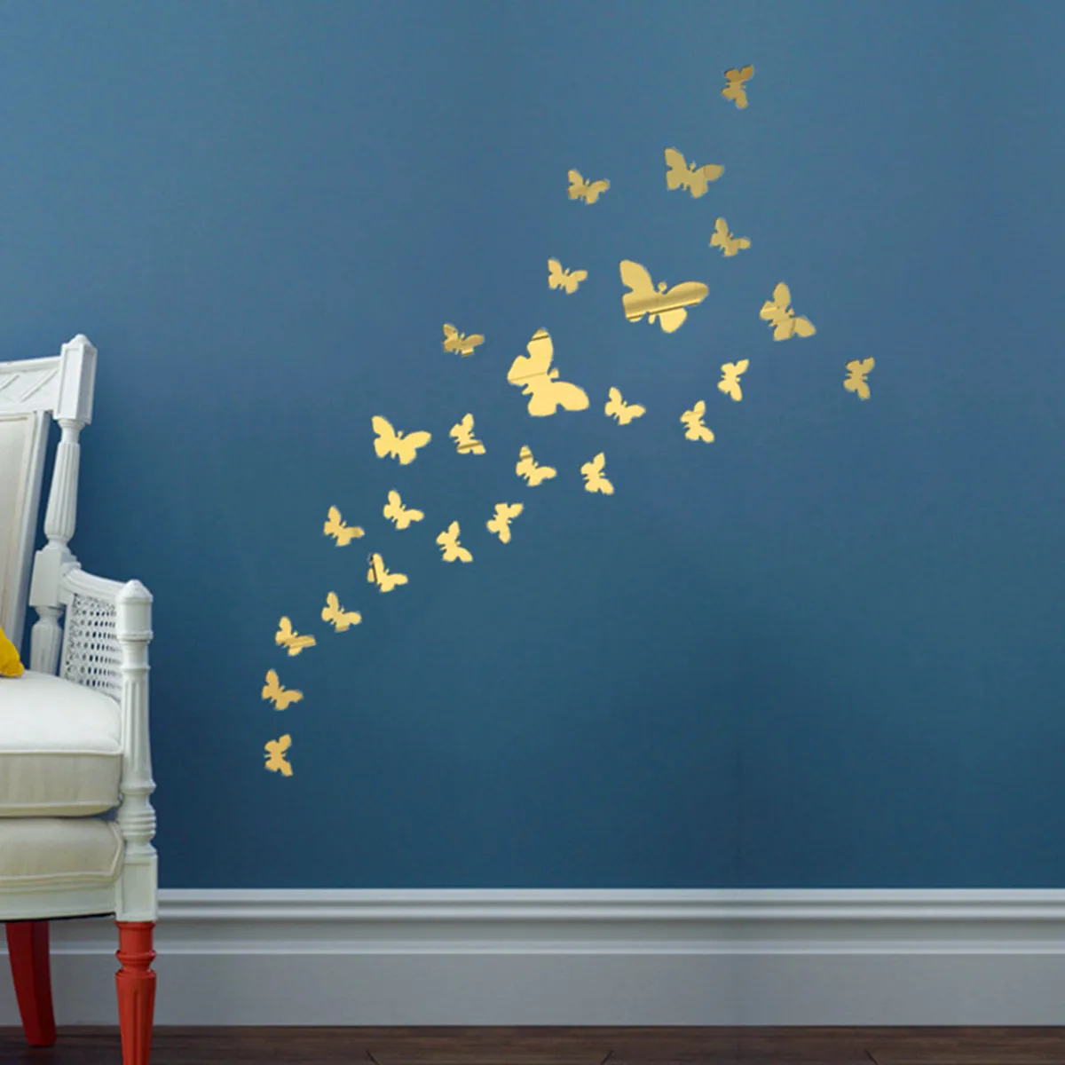 

25pcs Wedding Room Decor Mirror Wall Sticker Pretty 3d Crystal Butterfly Sticker Bedroom Living Room Home Decoration Supplies
