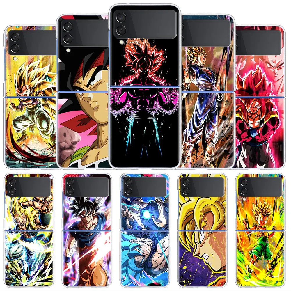 

Dragon Ball Goku Z Ball Case For Samsung Galaxy Z Flip 4 5 5G Transparent Hard Cell Phone Cover ZFlip 3 Clear PC Luxury Coque