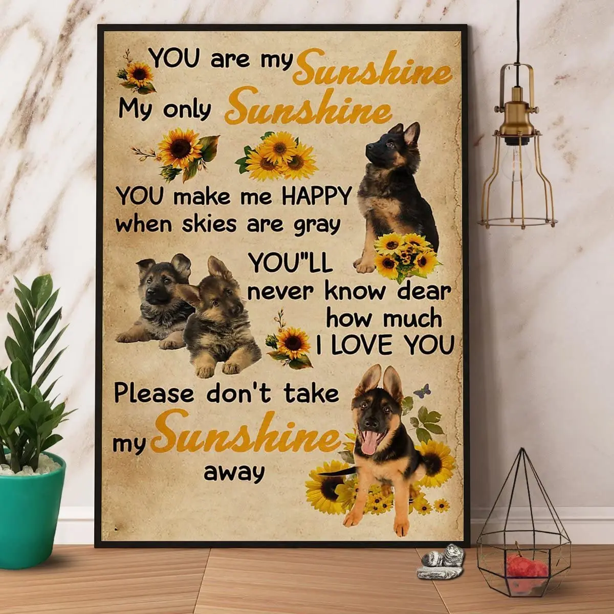 

Funny Retro Tin Signs German Shepherd You Are My Sunshine My Only Sunshine Vintage Room Bar Home Wall Decoration