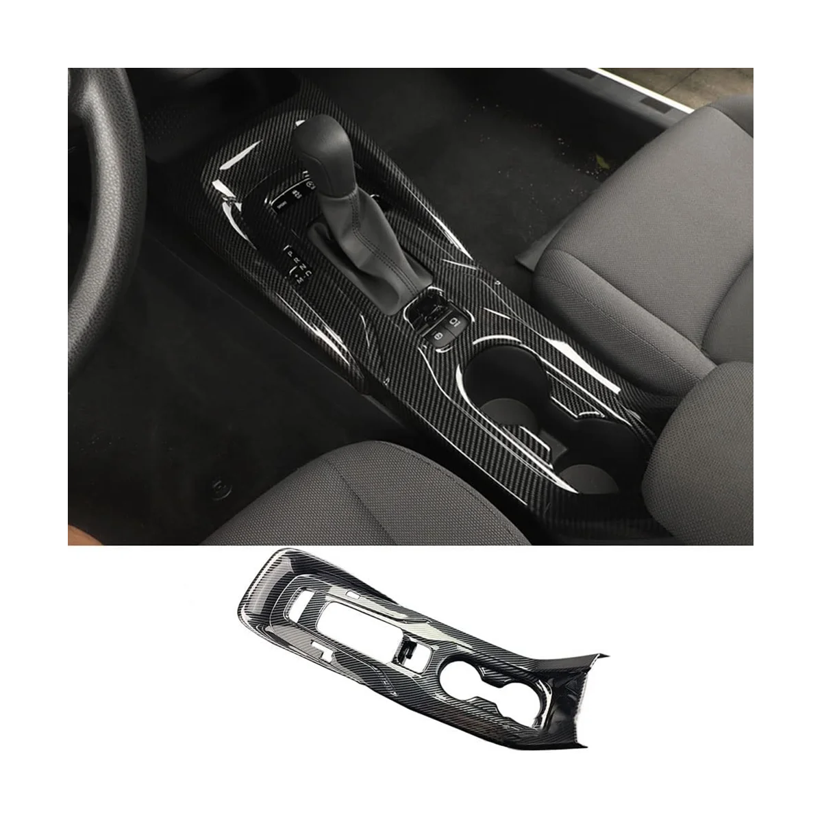 

Центральная консоль для Toyota Corolla 2020-2022, панель переключения передач, рамка, подставка для чашки, аксессуары для отделки, ABS углеродное волокно