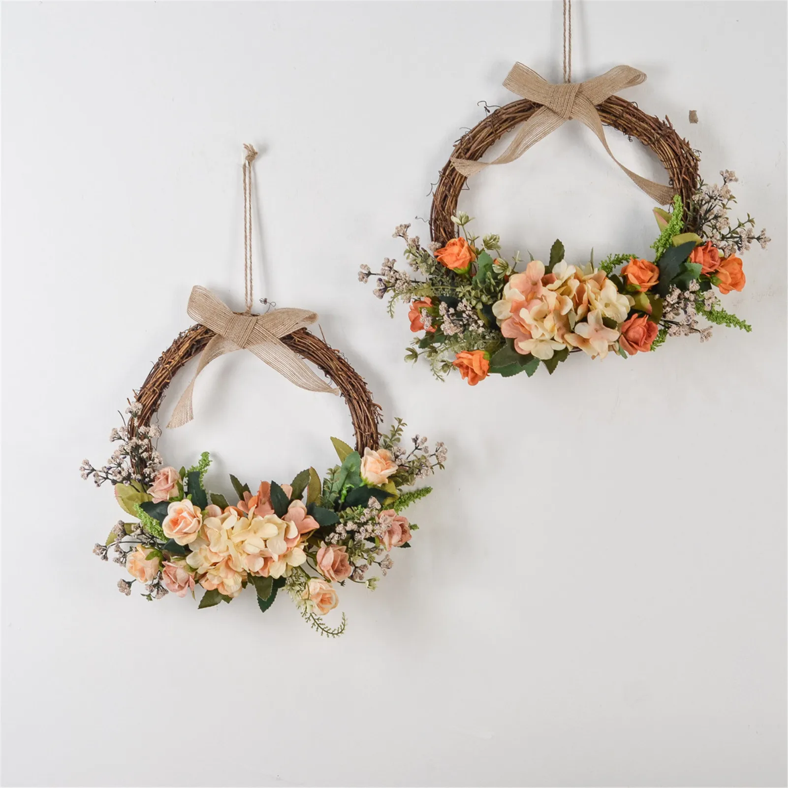 

Floral Wreath Hydrangea Natural Wall Hanging Pendant Garland Spring Floral Bedroom Wall Door Home Decor