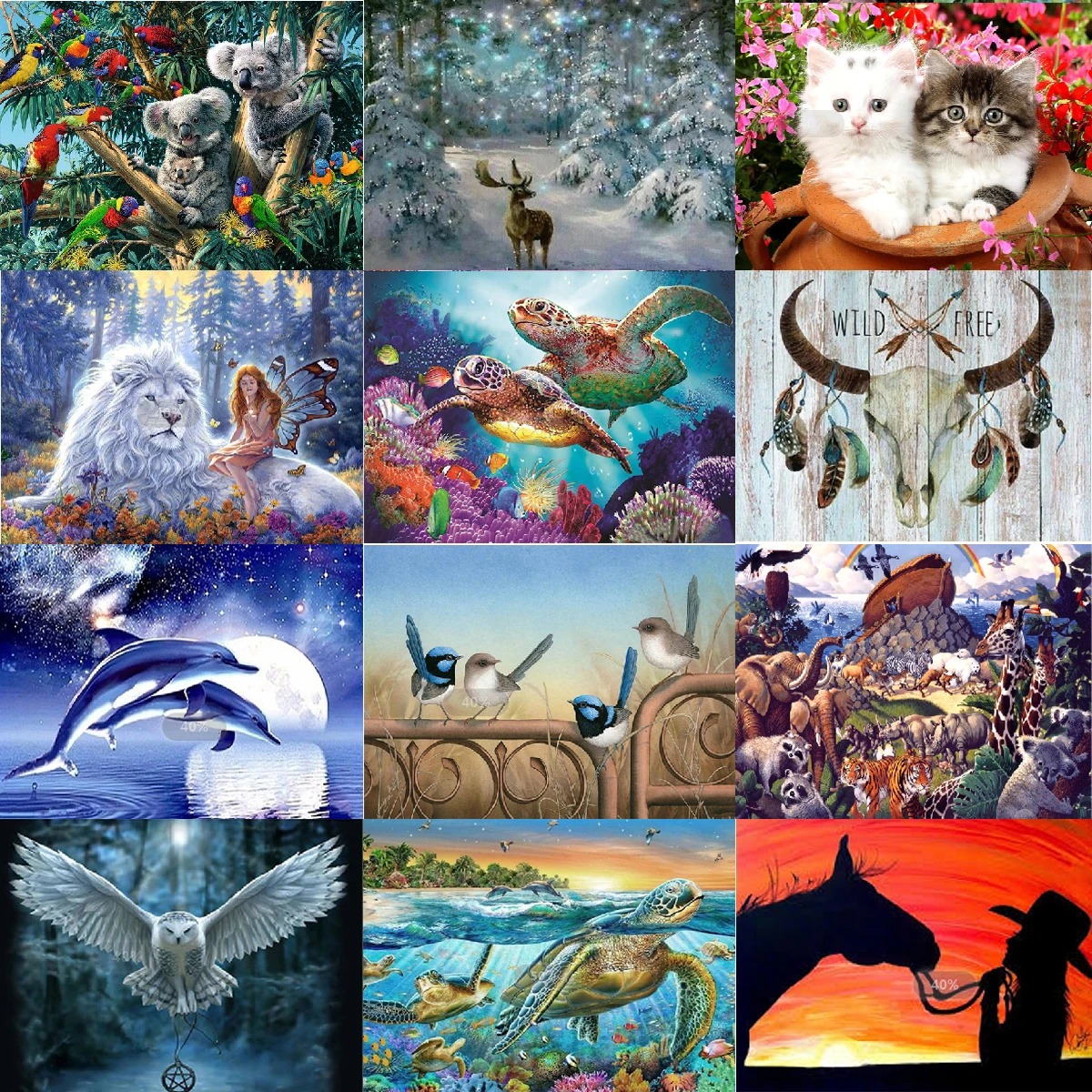 

Алмазная живопись 5D "сделай сам", животное, кошка, собака, рыба, птица и крест, Ститч, украшение для дома, подарок