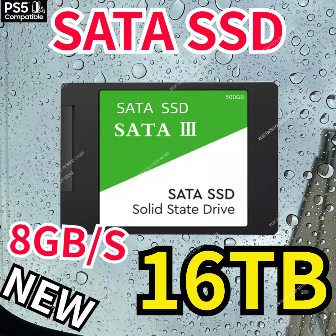 

PS5 2023 New SSD Hard Drive Disk 16TB 4TB 2TB 512GB 1TB 8TB Sata3 2.5Inch TLC Internal Solid State Drives for Laptop and Desktop