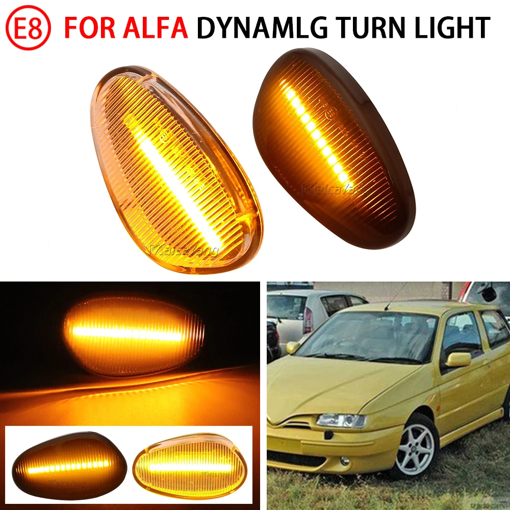 

2x For ALFA ROMEO 145 146 930 155 SPIDER GTV Dynamic Led Side Marker Turn Signal Light Indicator Repeater Lamp 60603161 60603162