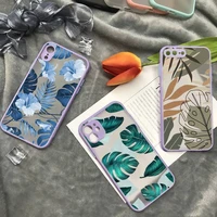 banana leaf palm leafs art design phone case matte transparent for iphone 7 8 11 12 13 plus mini x xs xr pro max cover