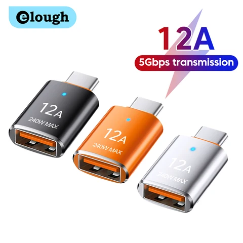 Адаптер Elough USB 3.0 к разъему OTG типа C с подсветкой USB-разъемом типа C для iPhone 15, Samsung, Xiaomi, Huawei