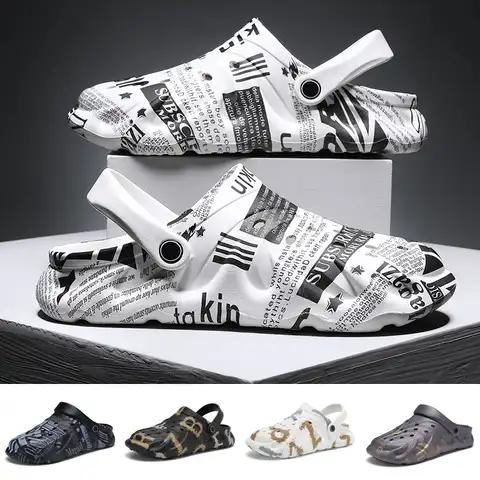 Мужская модная обувь с граффити; Лидер продаж 2022 года; Новая летняя пляжная обувь; Дизайнерские мужские туфли-сабо для улицы; Zapatillas De Hombre