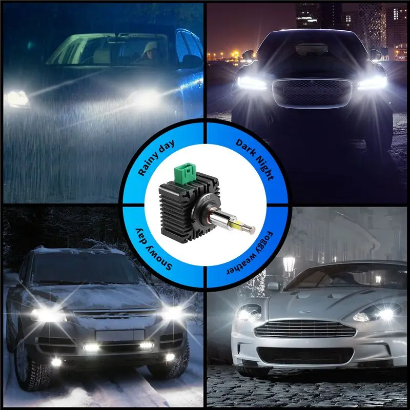 Фото 1 пара светодиодных фар D3S/D3R, 360 светодиодов, ксеноновые лампы HID, турбо-лампы для автомобилей и мотоциклов, Plug and Play-N29R №4