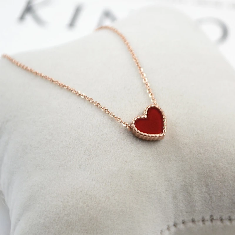 Женское Ожерелье с кулоном в виде сердца из нержавеющей стали | Украшения и