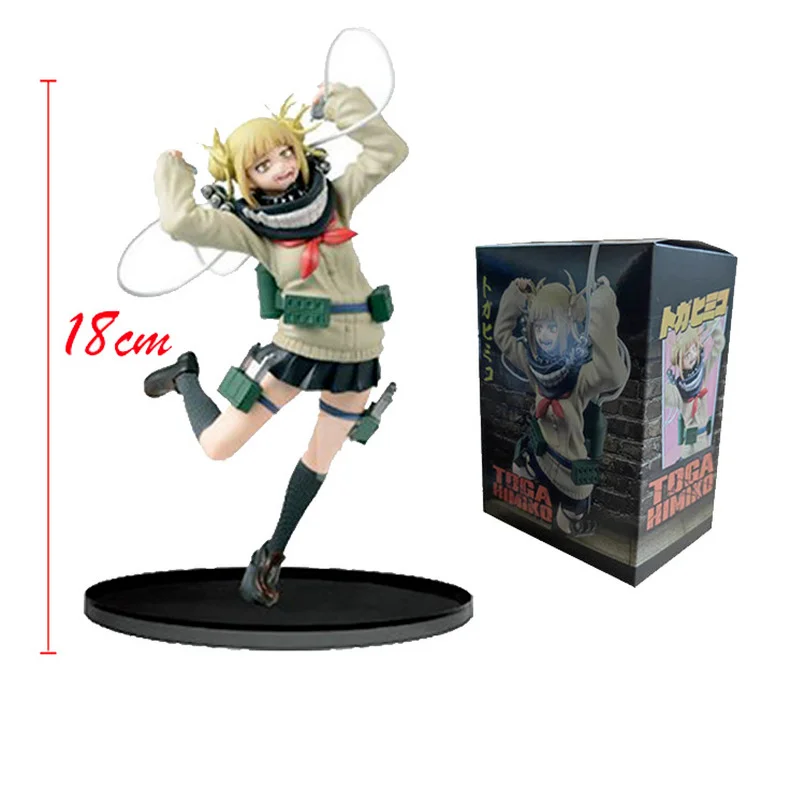 

18CM My Hero Academia Himiko Toga Action Figures Boku No Hero Academia Amazing Heros Midoriya Todorok Statue Figurine Toys