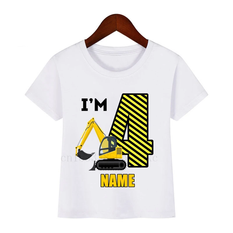 Футболка детская с мультяшным экскаватором забавный подарок для мальчиков и