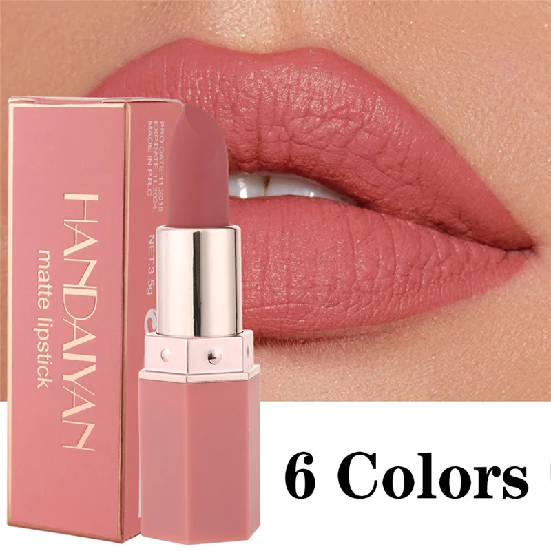 

6 Color Velvet Matte Lipsticks Waterproof Long Lasting Sexy Red Lip Stick Makeup Lip Tint Lipstick Crayon Cosmetic Maquillaje